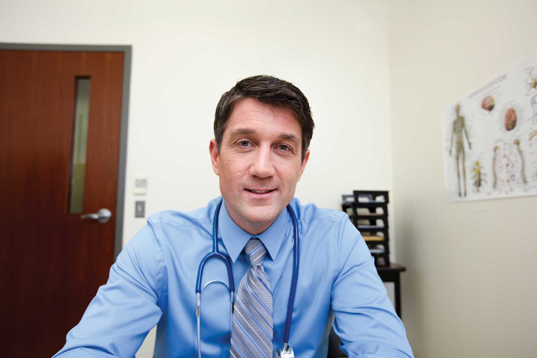 Doctor with a stethoscope around his neck